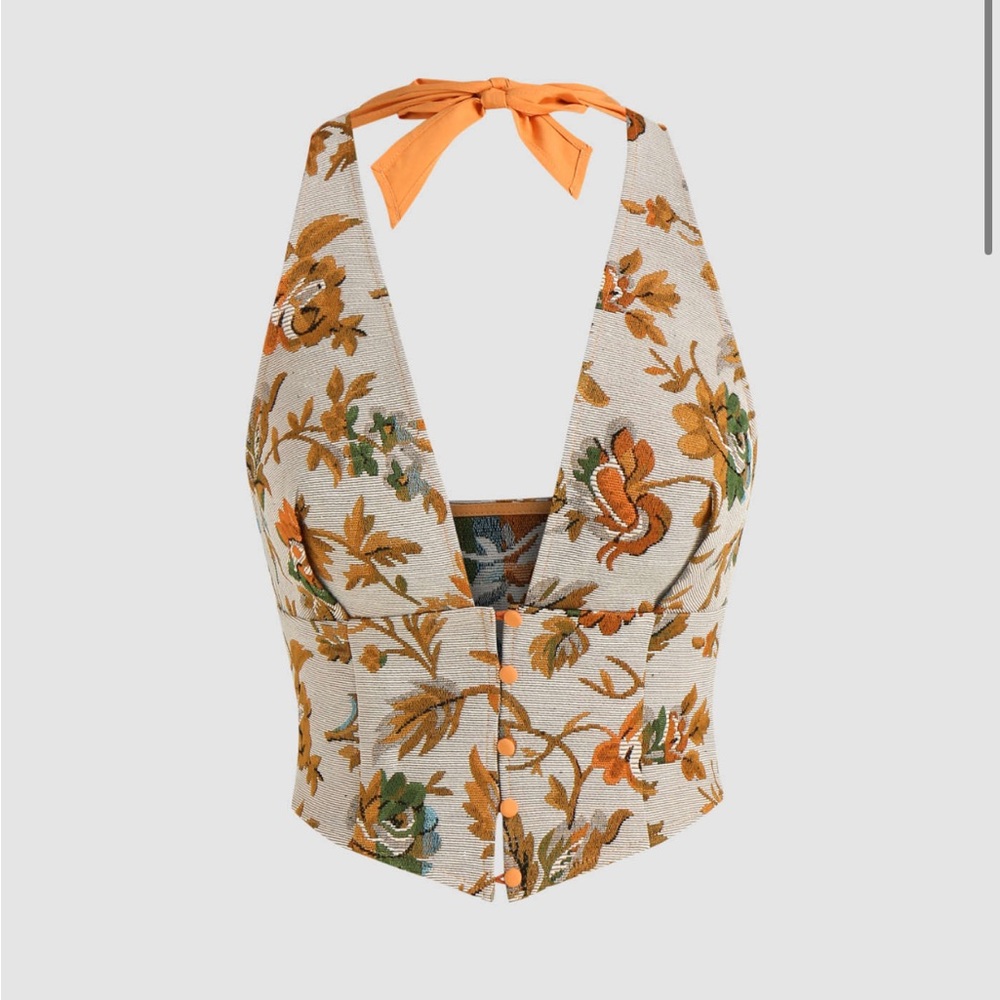 Floral halter top